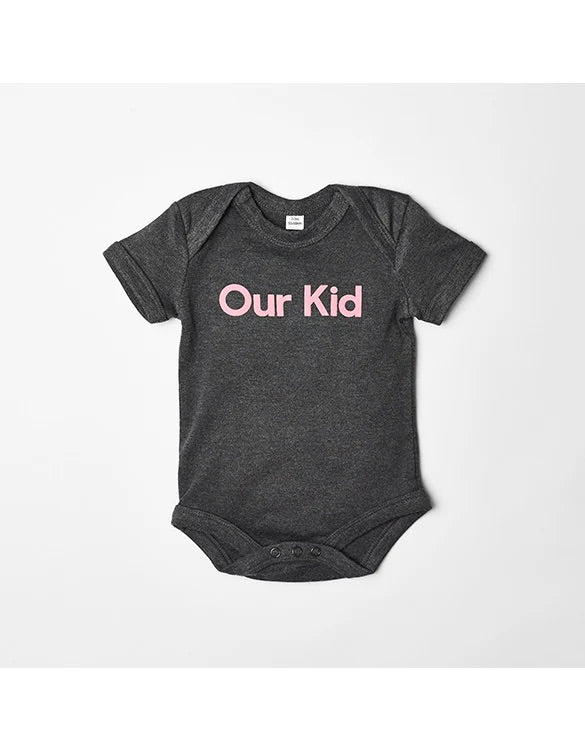 Our Kid Baby Vest, Charcoal & Pink