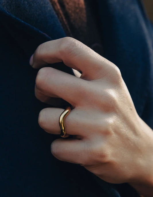 Gold Chunky Irregular Band Ring