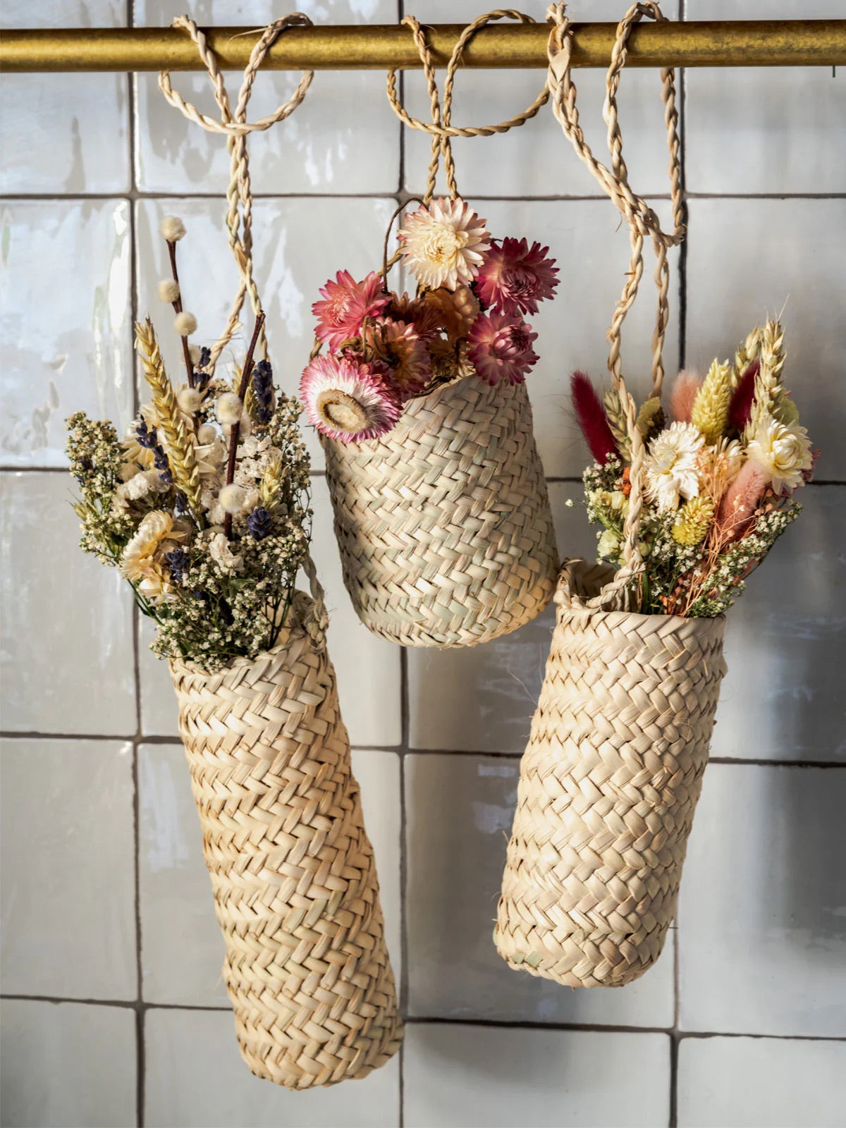 Slim Hanging Dried Flower Basket