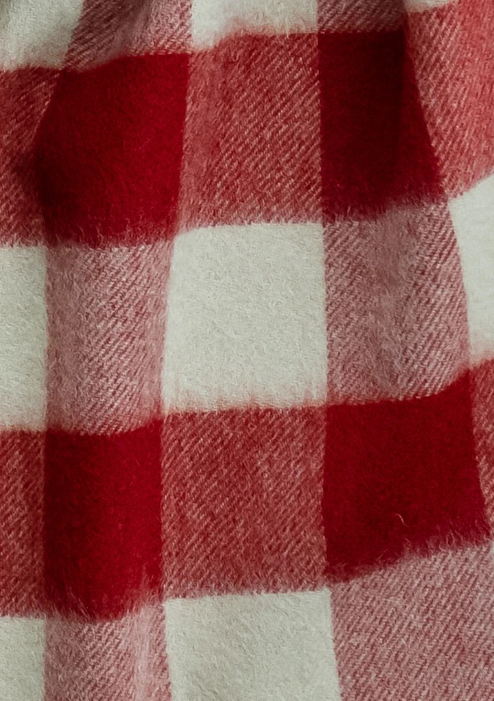 Lambswool Scarf, Red Gingham