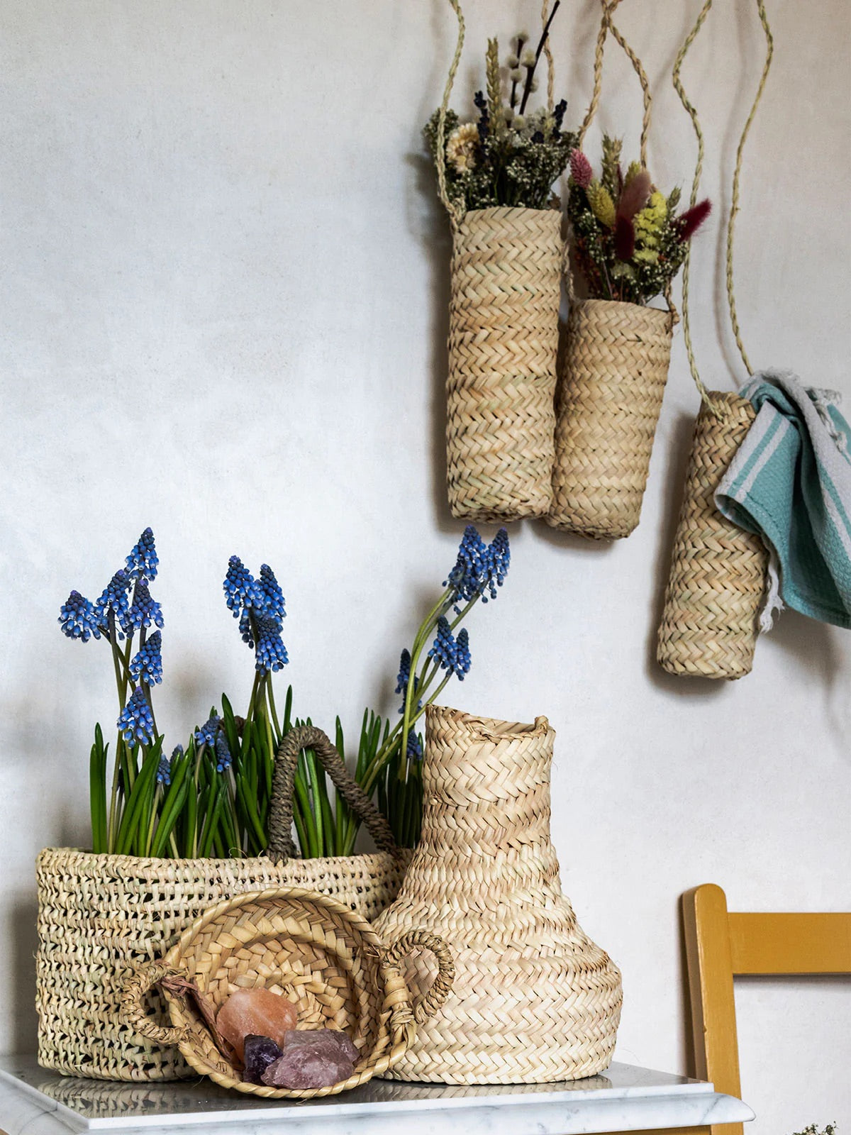 Slim Hanging Dried Flower Basket