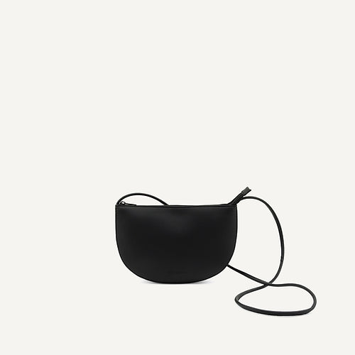 Half Moon Bag, Vegan leather, Black